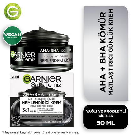 Garnier Saf ve Temiz Kömür Matlaştırıcı Günlük Nemlendirici Krem 50 ml
