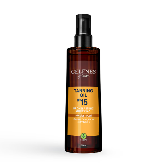 Celenes Herbal Bronzlaştırıcı Güneş Yağı Spf15+ 200 ml