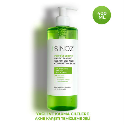 Sinoz Yağlı ve Karma Ciltler Yüz Temizleme Jeli 400 ml