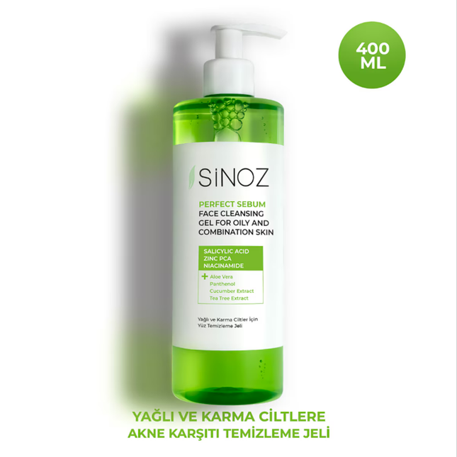 Sinoz Yağlı ve Karma Ciltler Yüz Temizleme Jeli 400 ml