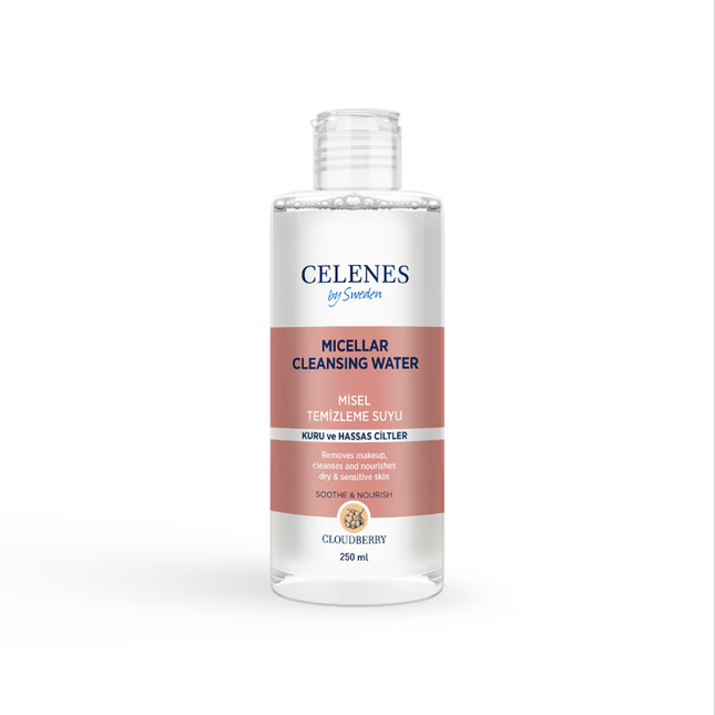 Celenes Cloudberry Micellar Temizleme Suyu Kuru ve Hassas Ciltler 250 ml