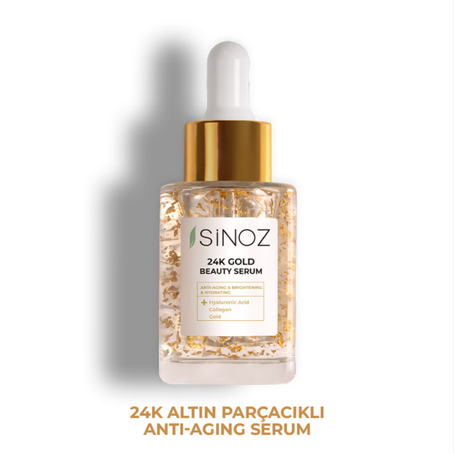 Sinoz 24K Altın Yaşlanma Karşıtı Yüz Bakım Serumu 30 ml